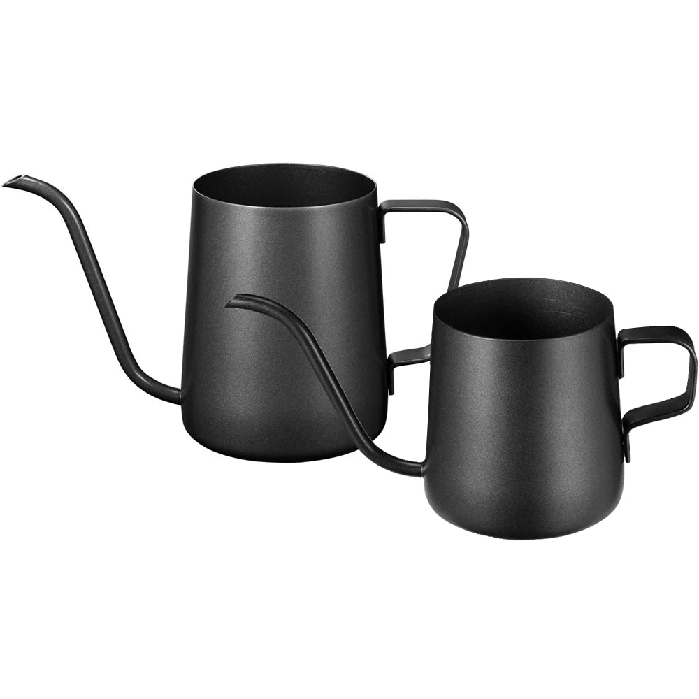 Long Narrow Spout Coffee Pot 12 Oz Small Fine Stainless Pour Over Drip Coffee Pot 8.5 OZ Gooseneck Tea Kettle Black