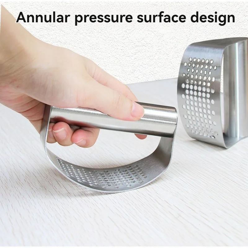 Stainless Steel Garlic Upgraded Press Squeezer Manual Garlic Ginger Rocker Crusher Garlic Cutting Mince Tools Kitchen Gadgets